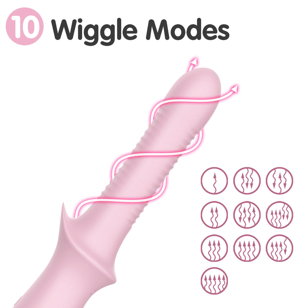 Pink Ripple Wiggle G-Spot Dildo Vibrator