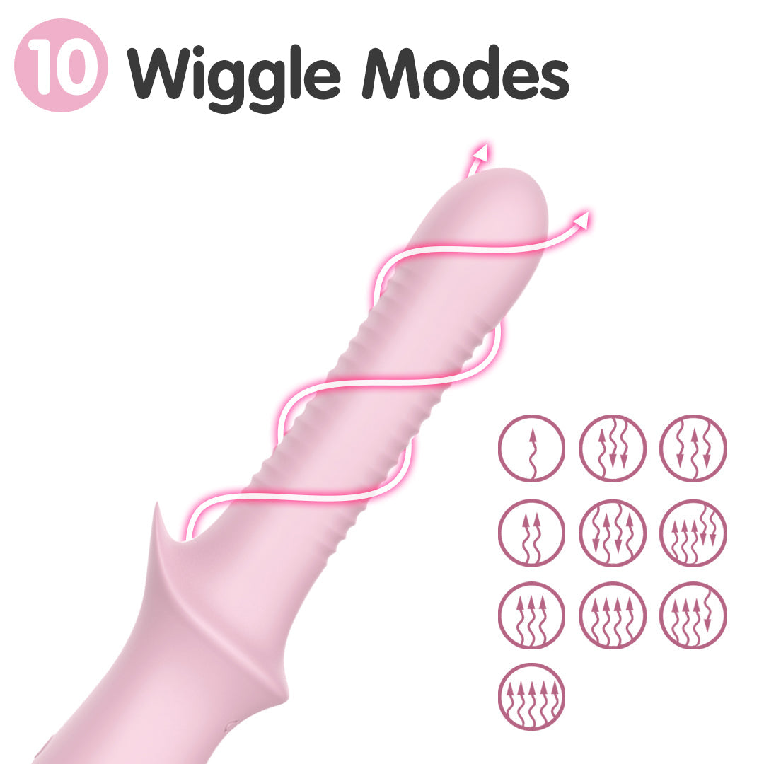 Pink Ripple Wiggle G-Spot Dildo Vibrator