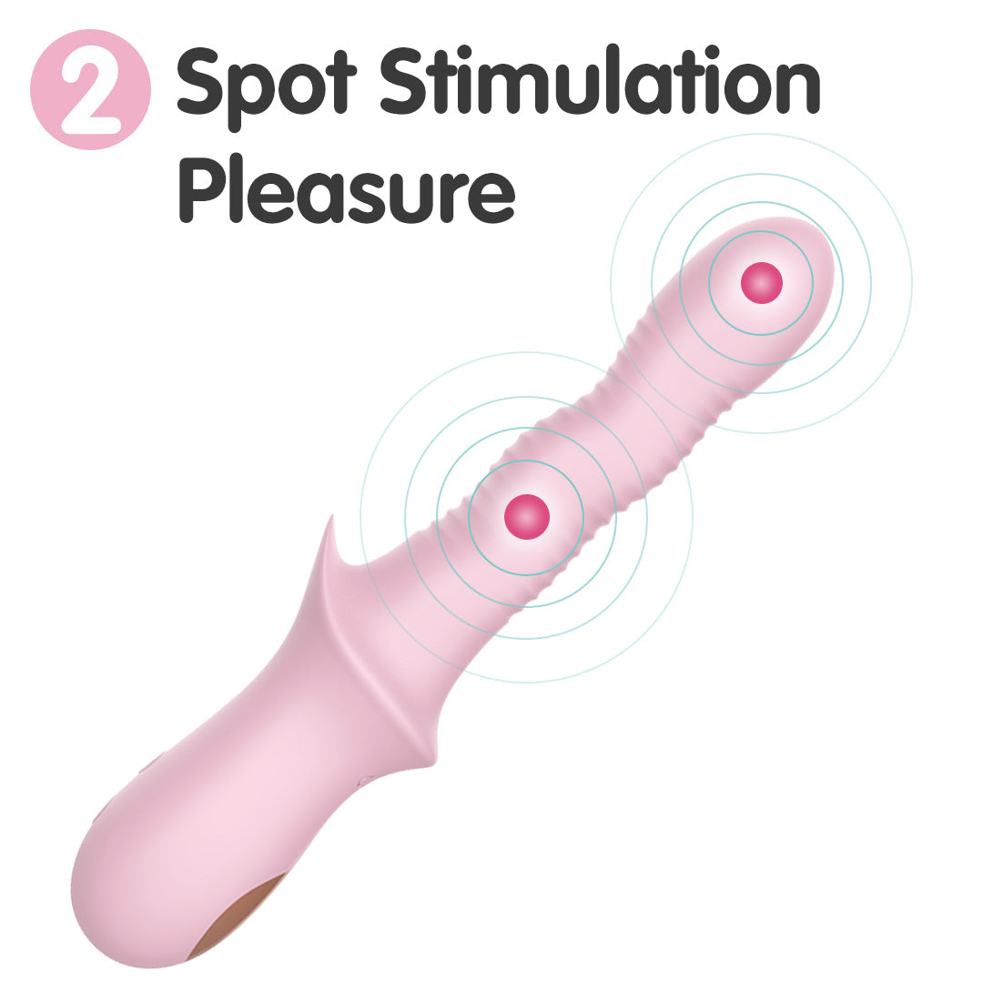 Pink Ripple Wiggle G-Spot Dildo Vibrator