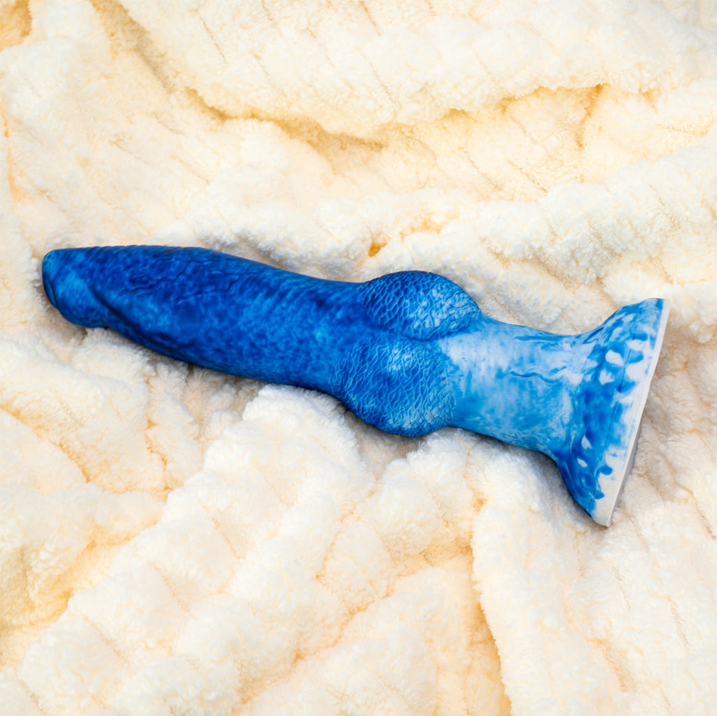 Dragon 7 Thrusting & 7 Vibrating Klein Blue Dildos 8.86-Inch