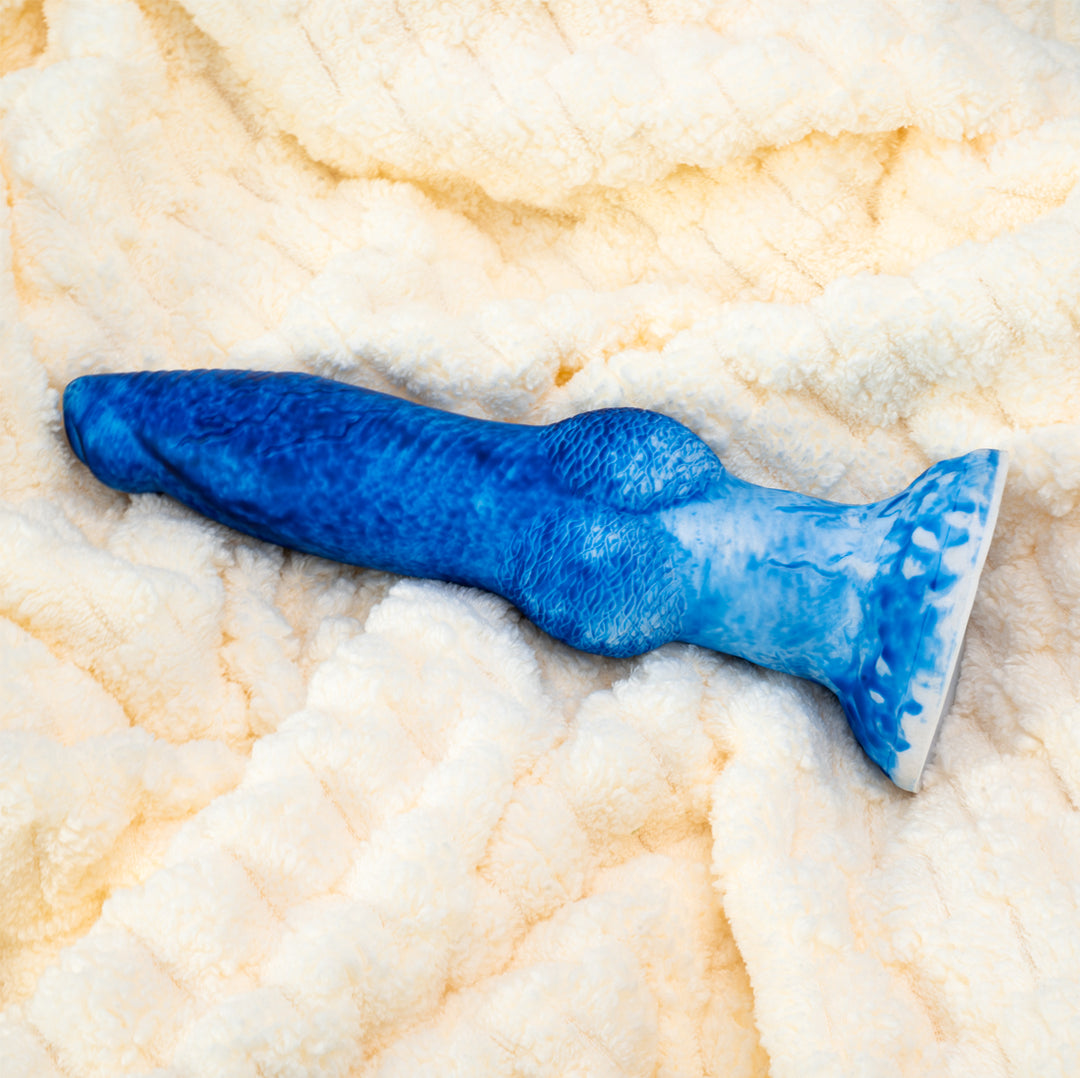 Dragon 7 Thrusting & 7 Vibrating Klein Blue Dildos 8.86-Inch
