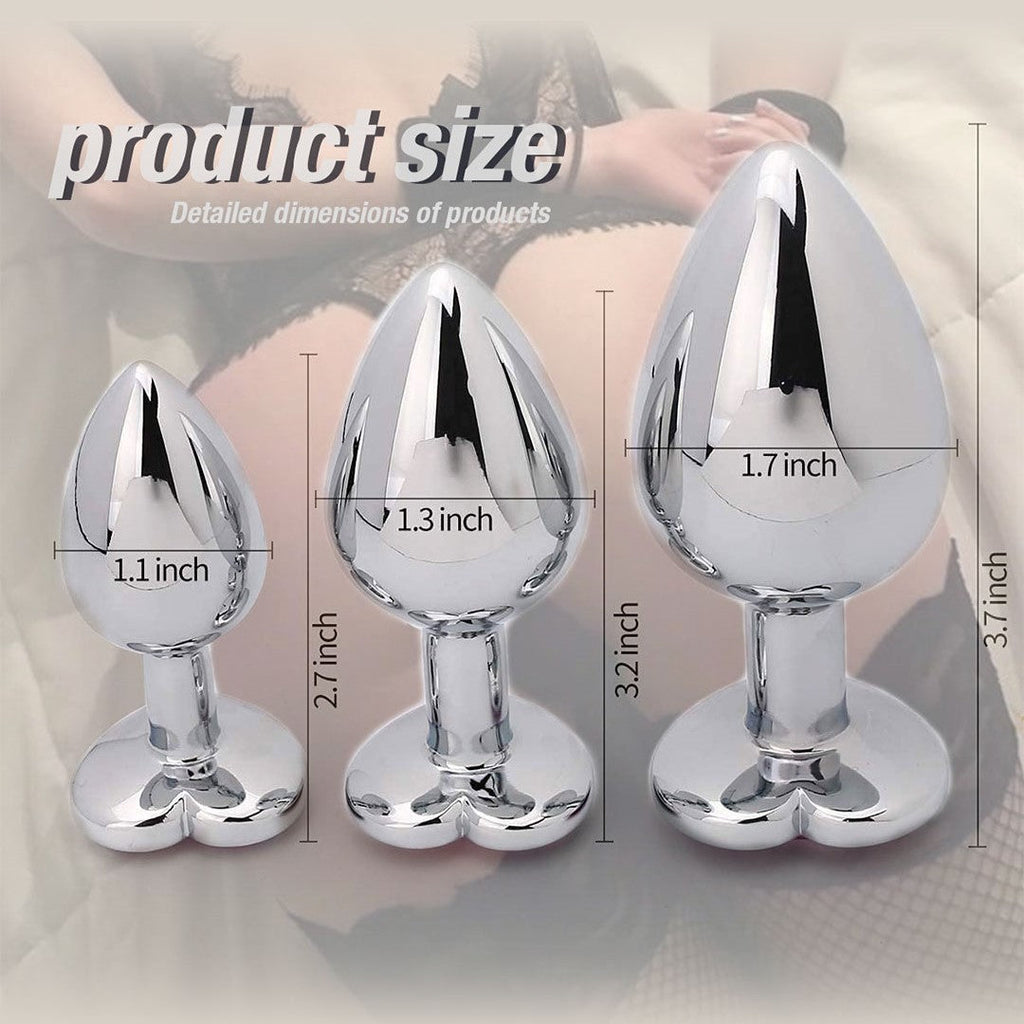 TateA Jewelled Metal Butt Plug Set (3 Piece)