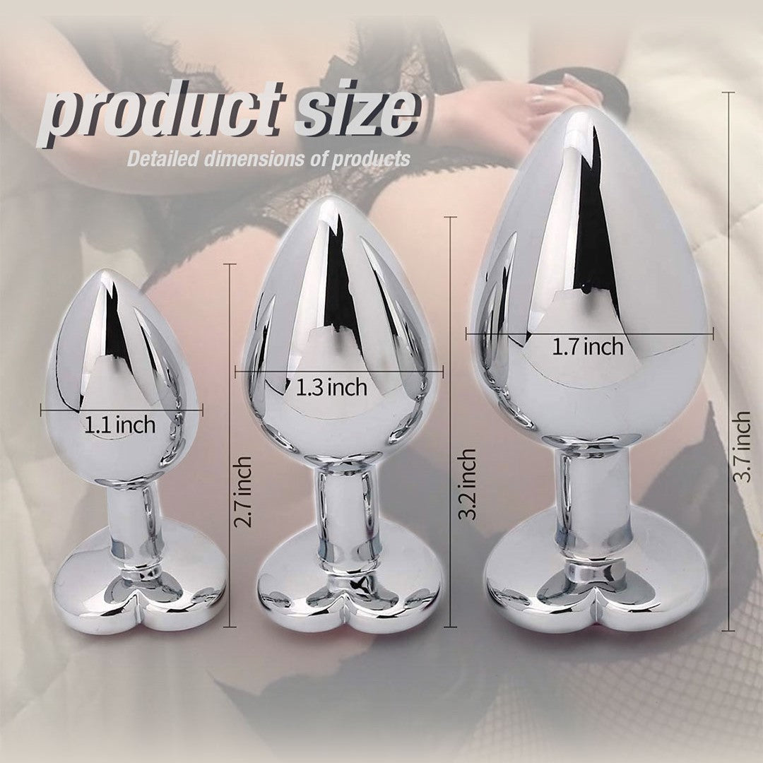 TateA Jewelled Metal Butt Plug Set (3 Piece)