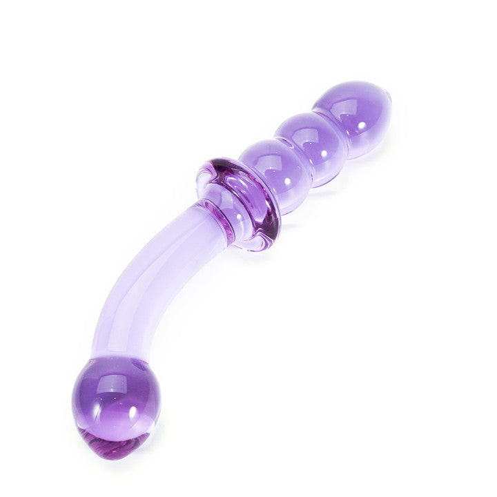 Crystal Bliss Amethyst Glass Dildo Aanal Beads 7-Inch